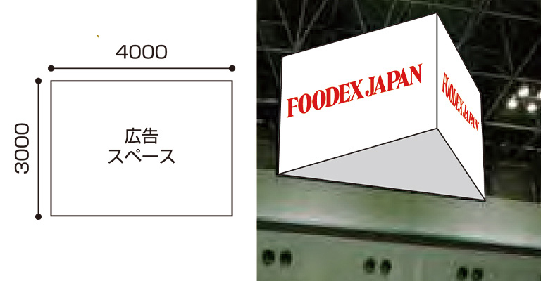 ホール内天吊りバナー広告 イメージ図